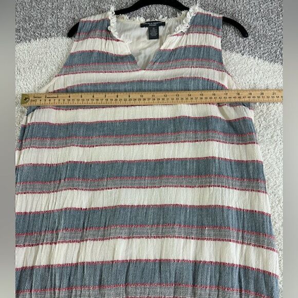 Chelsea and Theodore Dress Womens Size 12 Striped Fring hem shift - Picture 6 of 9
